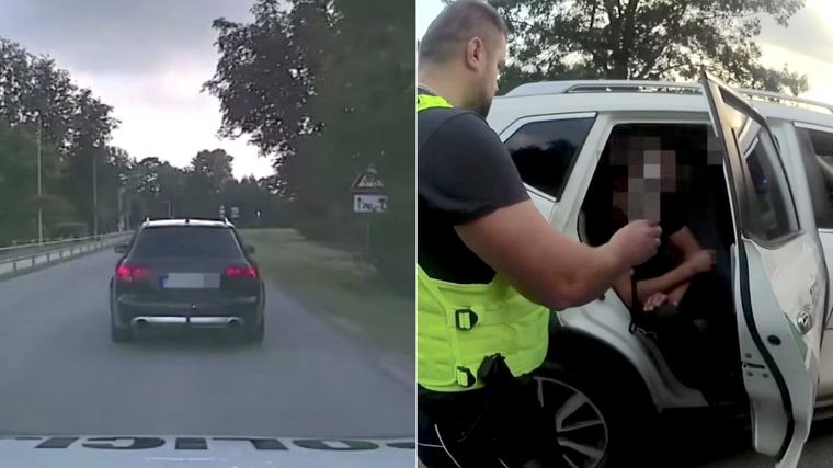 Video: Pēc veikala apmeklējuma Ķekavā aiztur iereibušu autovadītāju 3,6 promiļu reibumā